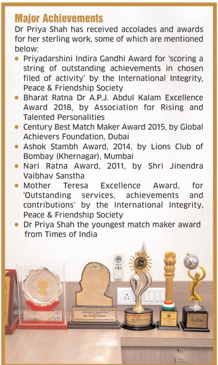 Major achievements of priya shah